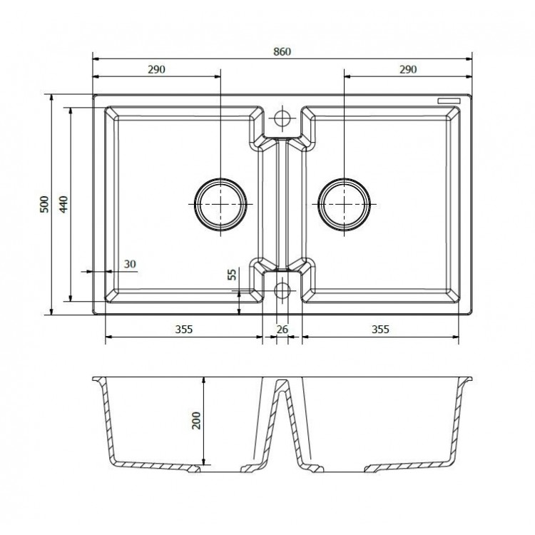 Virtuves izlietne Reginox Amsterdam 20 86x56cm, R30998