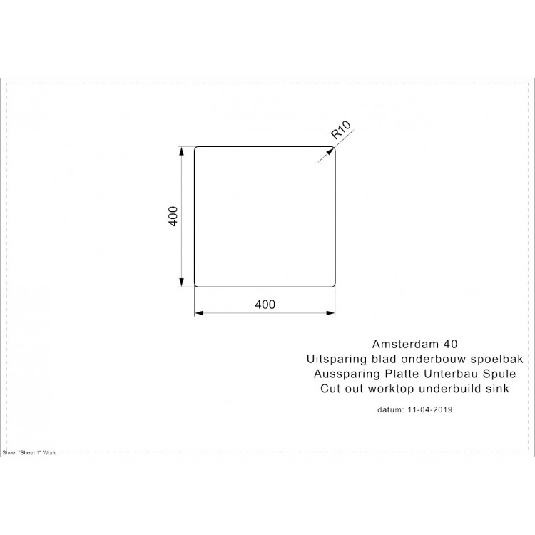 Virtuves izlietne Reginox Amsterdam 40 46x46cm, R32305