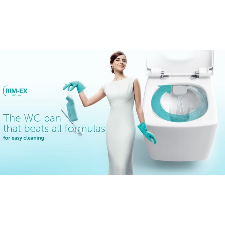 Tualetes pods piekaramais Vitra S50 Rim-ex ar Soft Close vāku, 7740B