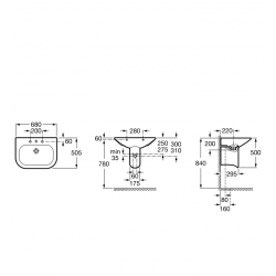 Vannas istabas izlietne Roca Nexo 68x50 cm A327640000