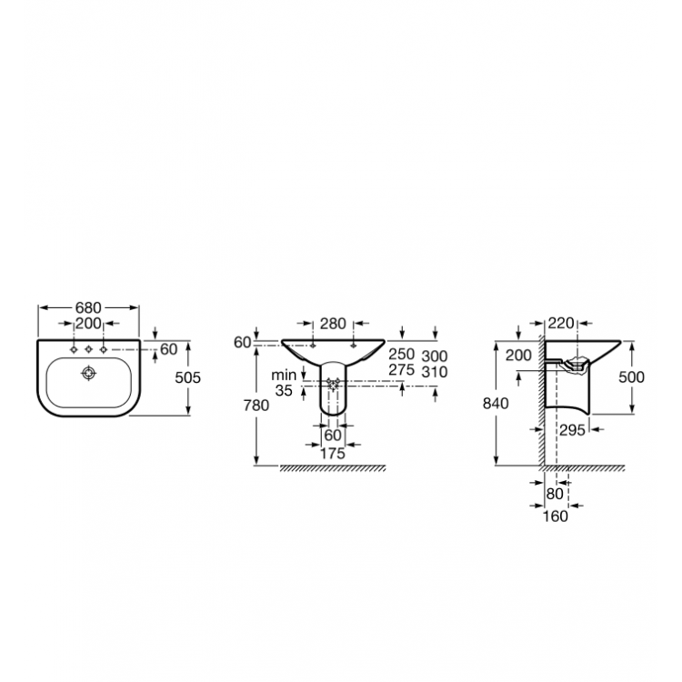Vannas istabas izlietne Roca Nexo 68x50 cm A327640000