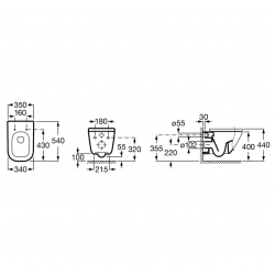 Tualetes pods piekaramais Roca The Gap A346477000