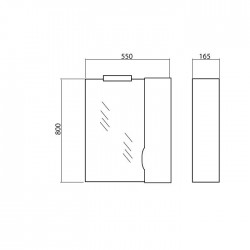 Vannas istabas skapītis ar spoguli Akvarodos RODORSs 55cm