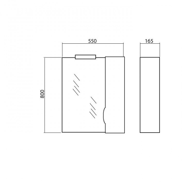 Vannas istabas skapītis ar spoguli Akvarodos RODORSs 55cm