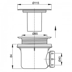 Dušas sifons Roltechnik 90mm, 8100014