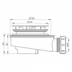 Dušas sifons Roltechnik 90mm, 8100034