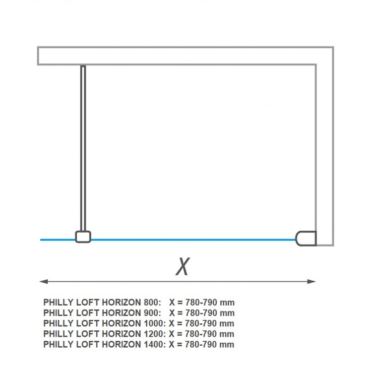 Dušas siena Roth PHILLY LOFT HORIZON 80x200 cm