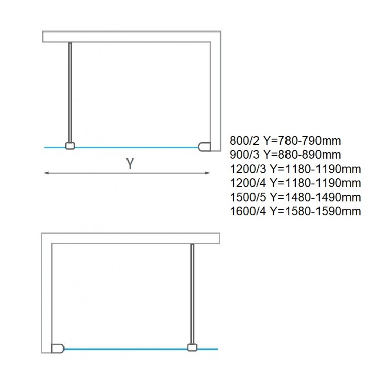 Dušas siena Roth PHILLY LOFT SKY 160x200 cm