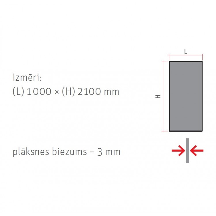 Apdares panelis Roth Vipanel 210x100cm, concrete-black