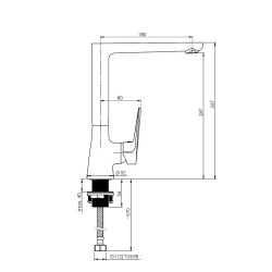 Virtuves izlietnes maisītājs Rubineta, Elma-33, 1705981