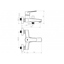Vannas un dušas maisītājs Rubineta, Nica-10K, 1705250