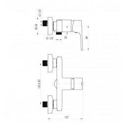 Dušas maisītājs Rubineta Modena-12, 170583