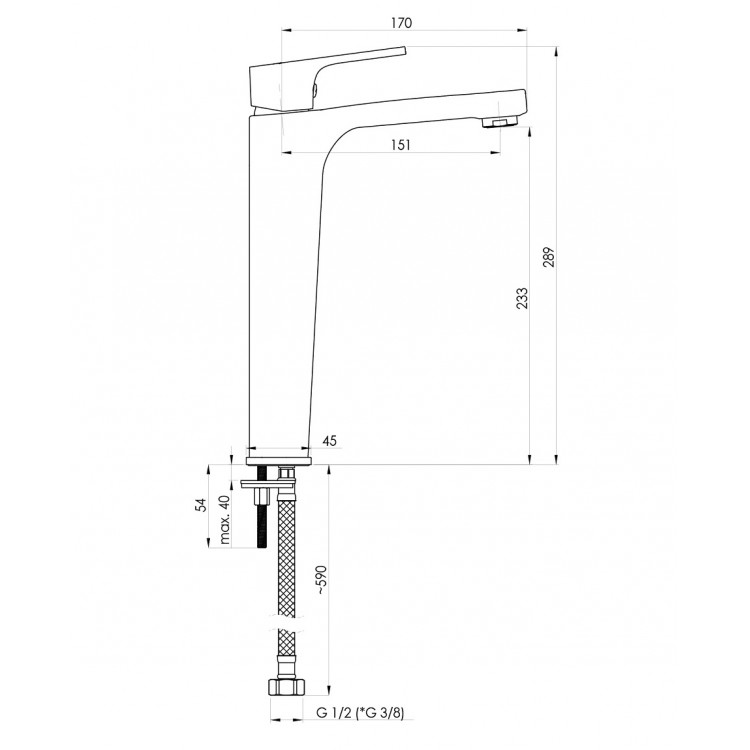 Izlietnes maisītājs Rubineta Modena-18D, 170246