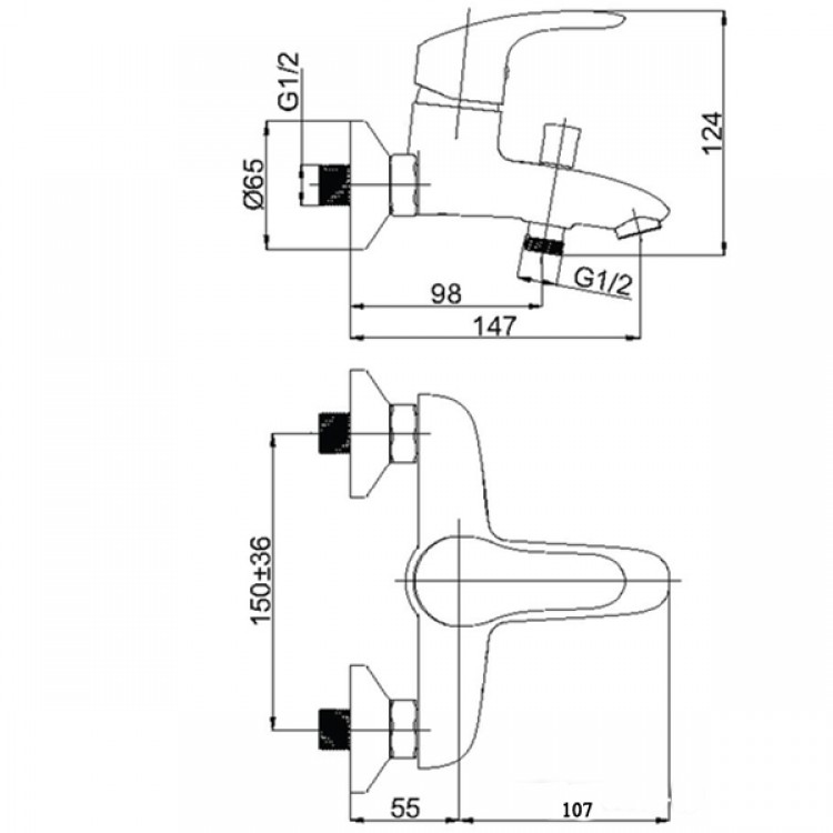 Vannas un dušas maisītājs Rubineta, Tornado-10K