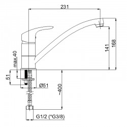 Virtuves izlietnes maisītājs Rubineta, Tornado-20