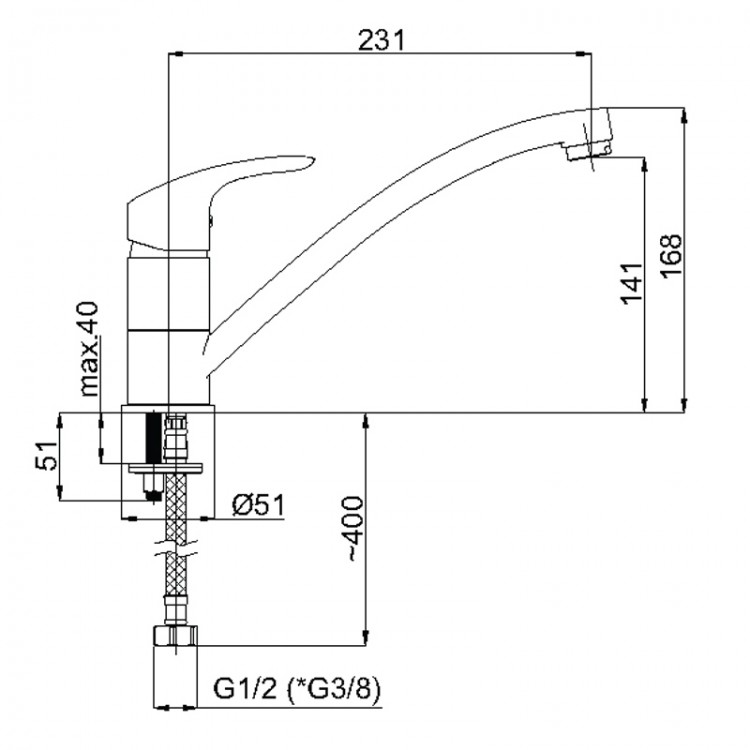Virtuves izlietnes maisītājs Rubineta, Tornado-20