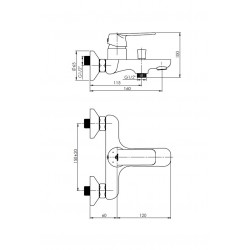 Vannas un dušas maisītājs Rubineta, Elma-10K, 1705990