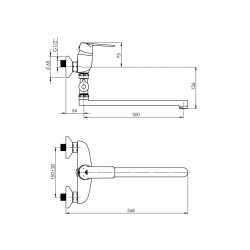 Vannas un dušas maisītājs Rubineta Elma-12C, 1705991