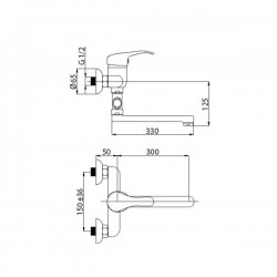 Vannas un dušas maisītājs Rubineta, Optima-12C