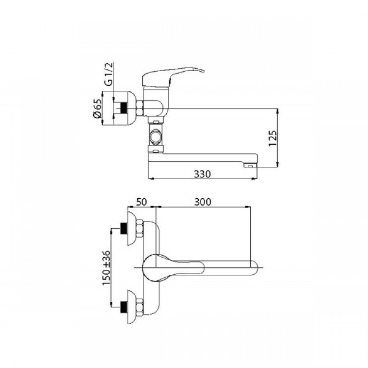 Vannas un dušas maisītājs Rubineta, Optima-12C