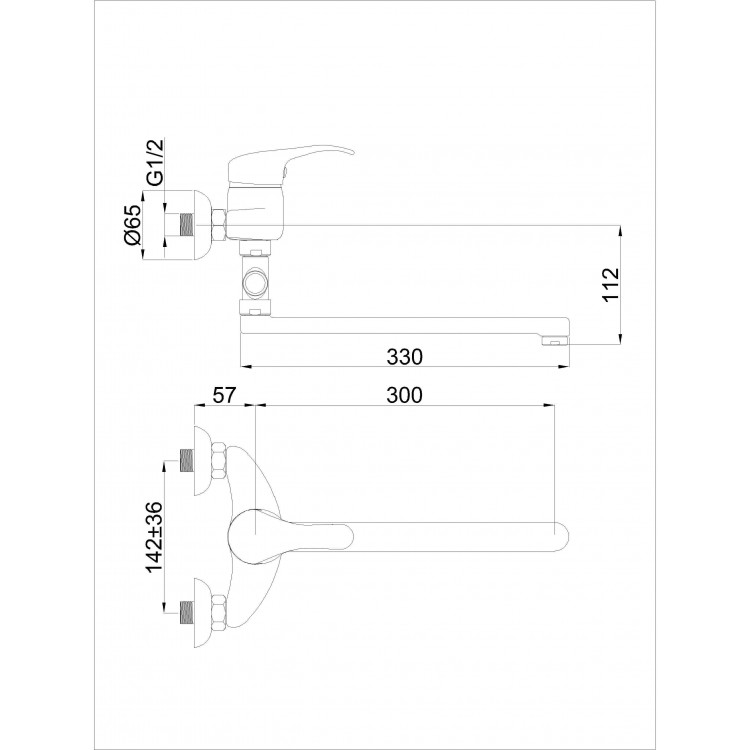 Vannas un dušas maisītājs Rubineta, P-12C Sher