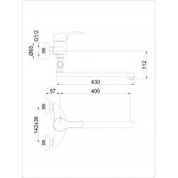 Vannas un dušas maisītājs Rubineta, P-12C (40) Star