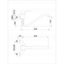 Vannas un dušas maisītājs Rubineta, P-12G Sher