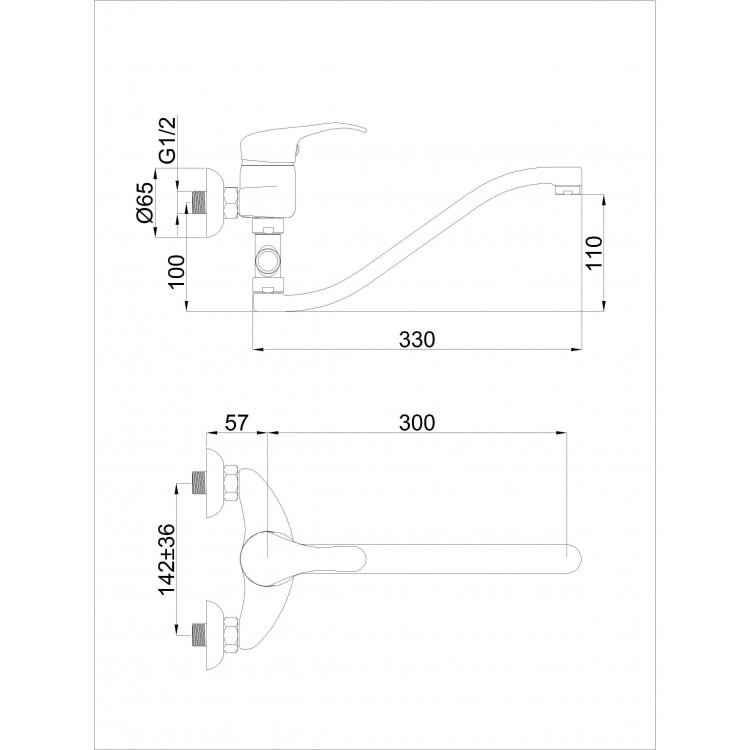 Vannas un dušas maisītājs Rubineta, P-12G Star