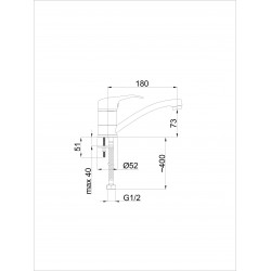 Izlietnes maisītājs Rubineta P-19 Sher