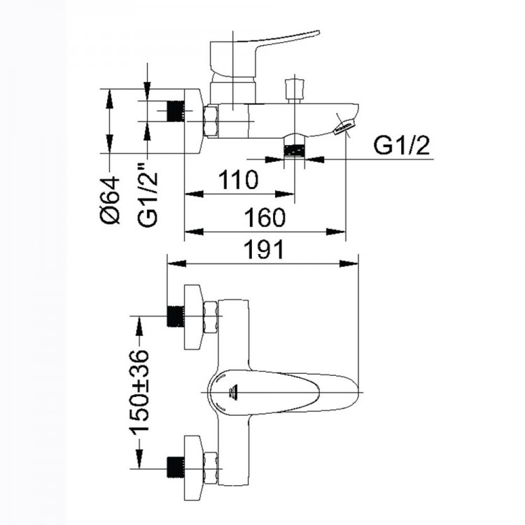 Vannas un dušas maisītājs Rubineta, Static-10K