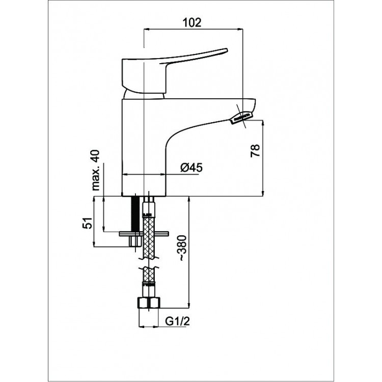Izlietnes maisītājs Rubineta Static-18