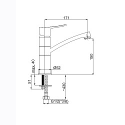 Izlietnes maisītājs Rubineta Static-19