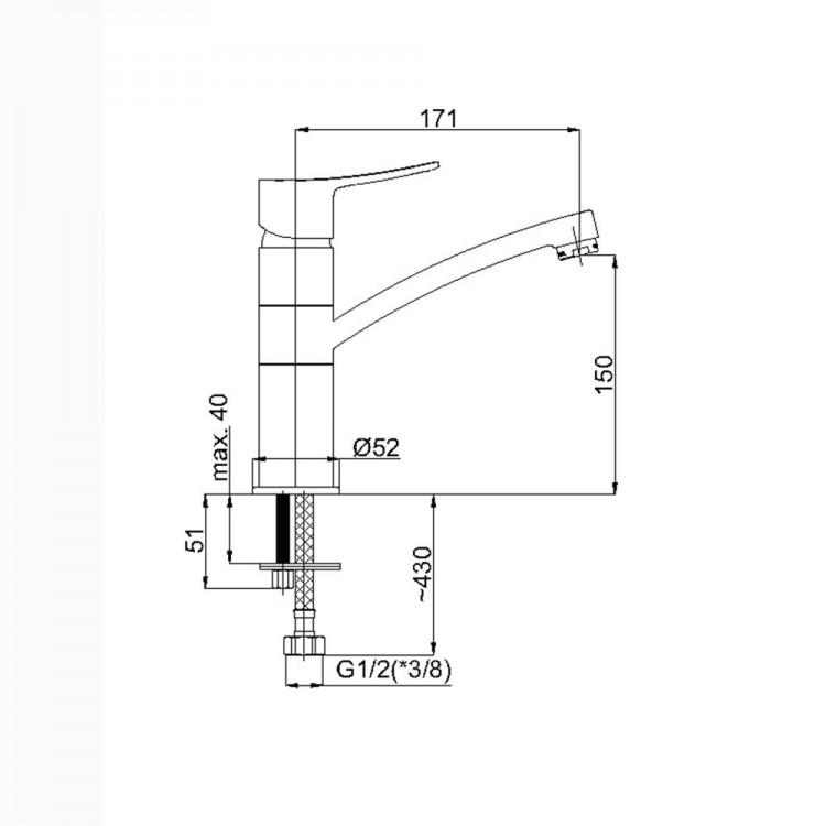 Izlietnes maisītājs Rubineta Static-19