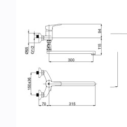 Vannas un dušas maisītājs Rubineta, Uno-12C