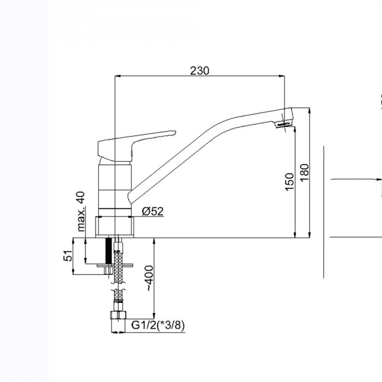 Virtuves izlietnes maisītājs Rubineta, Uno-20