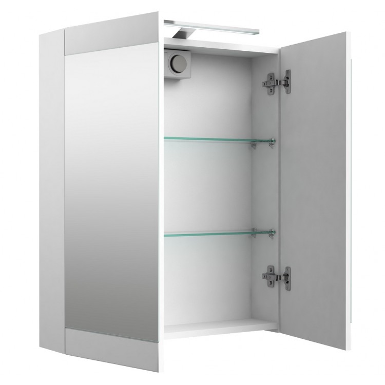 Vannas istabas skapītis ar spoguli un LED apgaismojumu SERENA Retro 60 cm, 1302311