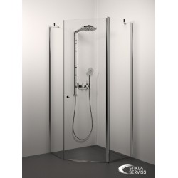 Dušas stūris piecstūru Stikla Serviss SIMONA 100x100cm