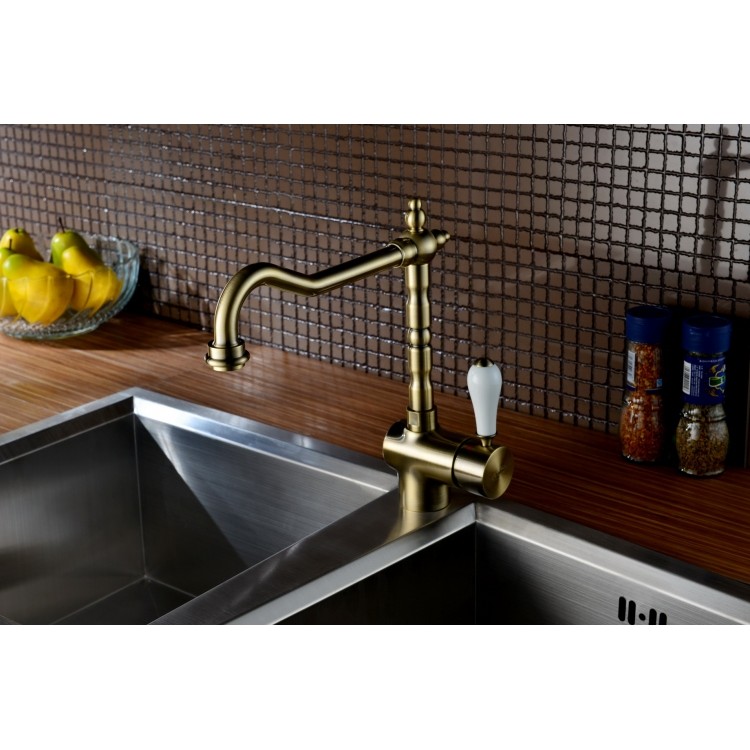 Virtuves izlietnes maisītājs BLUE WATER SYCYLIA, antīka bronza