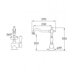 Virtuves izlietnes maisītājs BLUE WATER SYCYLIA, hroms