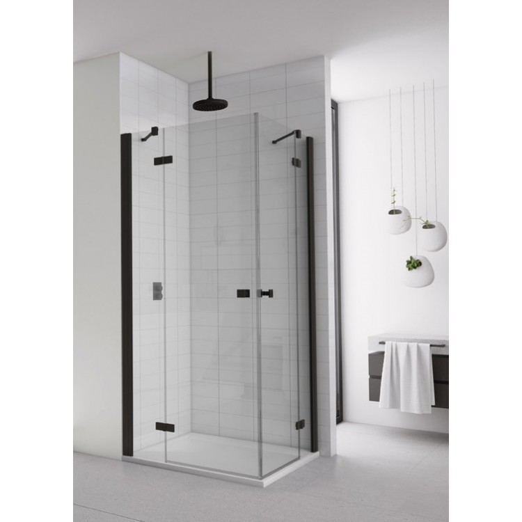 Dušas stūris kvadrātveida SanSwiss ANNEA BLACK AN13 G/D 90x90cm