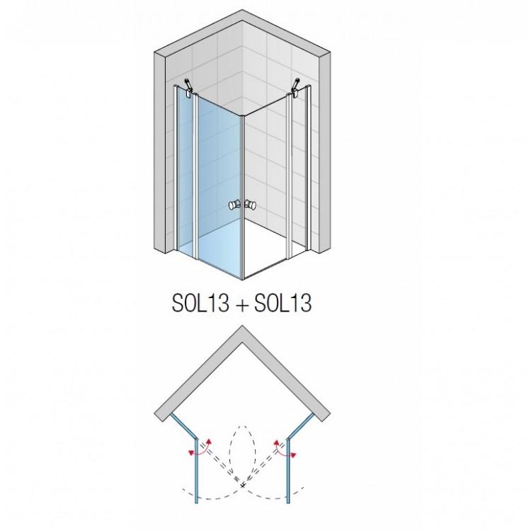 Dušas stūris kvadrātveida SanSwiss SOLINO SOL13 G/D 140x140cm