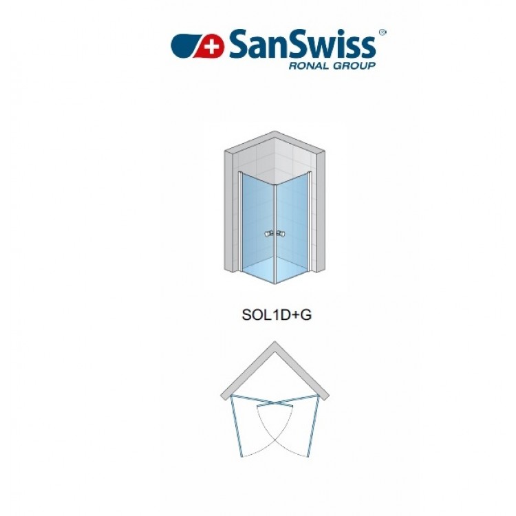 Dušas stūris kvadrātveida SanSwiss SOLINO SOL1 G/D 90x90cm