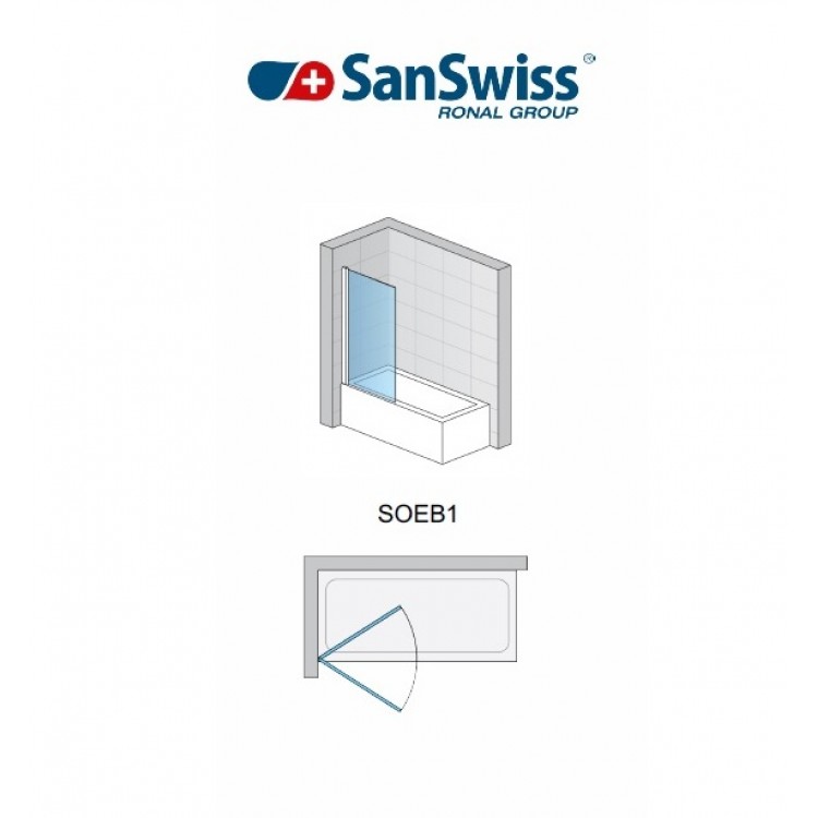 Vannas sieniņa SanSwiss SOLINO SOEB1 750mm