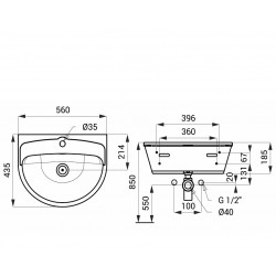 Nerūsējošā tērauda izlietne Sanela 56x44cm SLUN 01