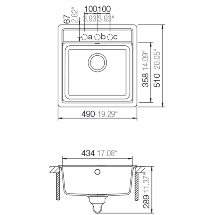 Virtuves izlietne Schock NEMO N-100S 49x51cm Nero