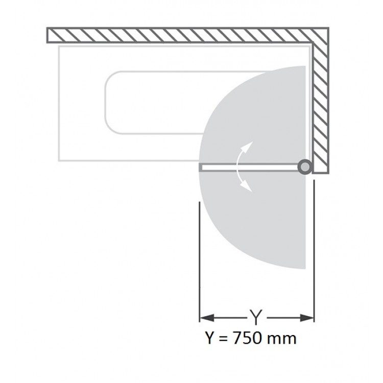 Vannas sieniņa Roth SCREEN 75cm