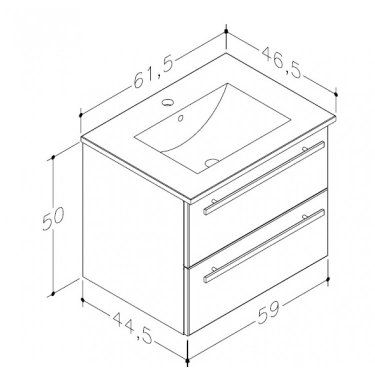 Vannas istabas skapītis ar izlietni RB SERENA 61cm, 14113320