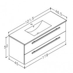 Vannas istabas skapītis ar izlietni RB SERENA 121cm, 14113811