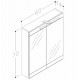 Vannas istabas skapītis ar spoguli un LED apgaismojumu SERENA Retro 60 cm, 1302311