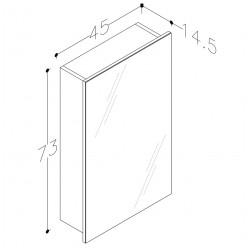 Vannas istabas skapītis ar spoguli RB SIKO 45 cm AVM45